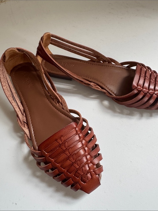 J. Crew Shoes - J Crew Sz 7 Huaraches (Woven leather slides) caramel brown